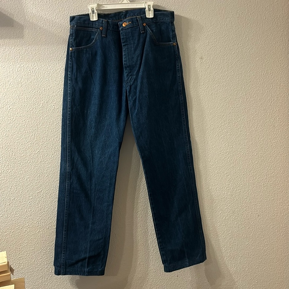 Wrangler dark wash straight leg jeans size 34X34